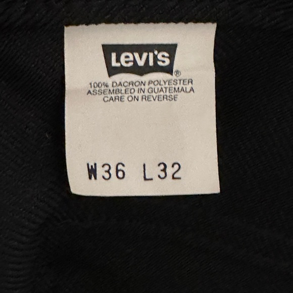 VINTAGE LEVIS Back Pants 100% Dacron Polyester W 36 L 32 Black Gold Levis Tab - Picture 3 of 17
